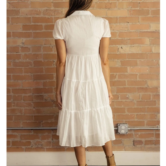 Roolee Breathe again button dress in white - Picture 3 of 7